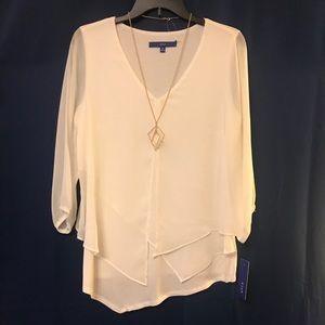 NWT Apt 9 - Cream blouse with necklace